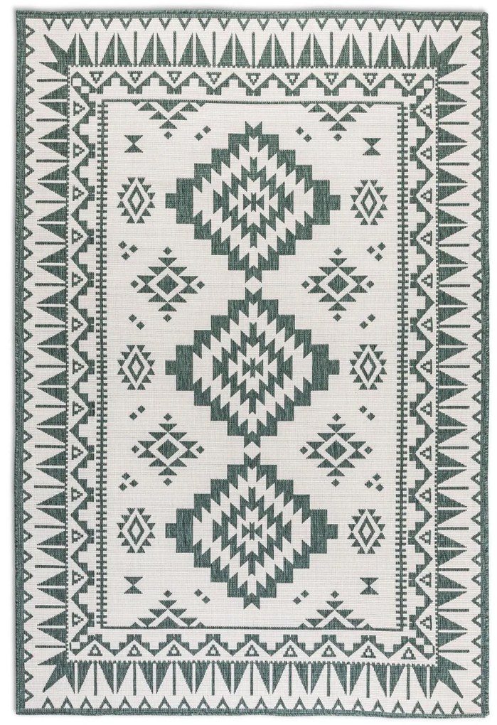 Dywan dwustronny zewnętrzny Gemini kremowo-zielony 200 cm x 290 cm