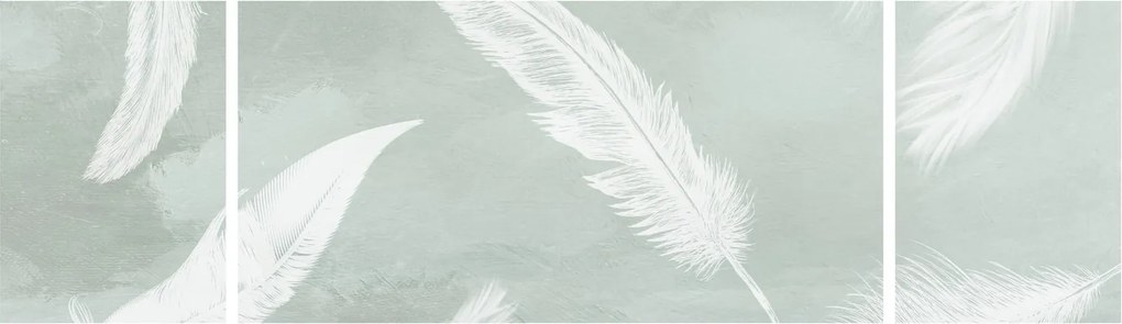 Obraz - Białe pióra (170x50 cm)