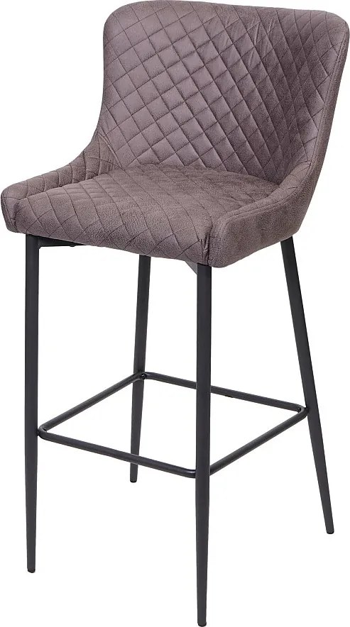 Stołek barowy MCW-H79,  tkanina/tekstylia ciemnoszary