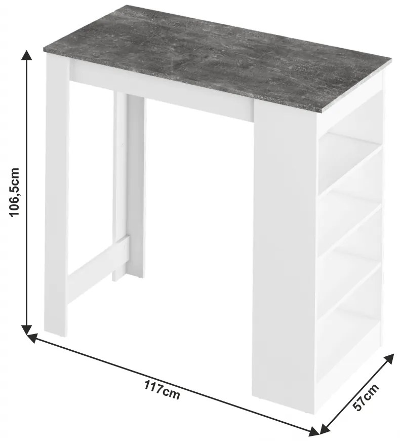 Stół barowy AUSTEN, szary