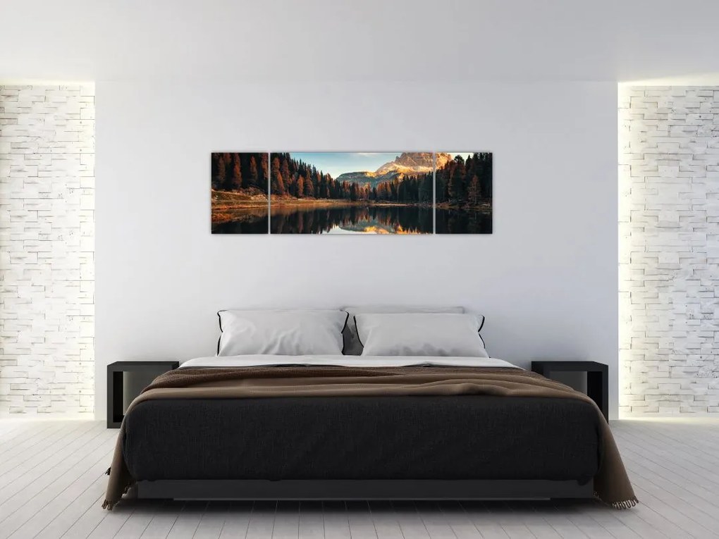 Obraz - Alpy, Włochy, Dolomity, Lago Antorno (170x50 cm)