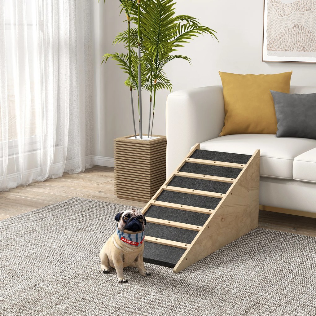 PawHut Rampa dla psów z regulacją kąta do 30° Wygodna rampa dla zwierząt Naturalny szary | Aosom PL