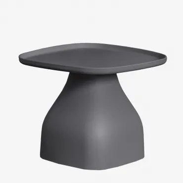 Kwadratowy Stolik Pomocniczy 50x50 Cm Z Polipropylenu Jubarri Grafitowa Szarość & ↑38 Cm - Sklum