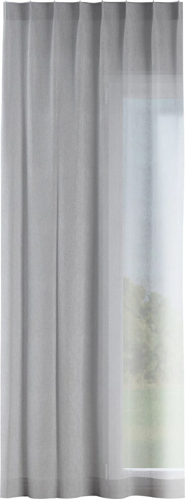 Zasłona na haczykach flex pojedynczych kolor szary tkanina strukturalna