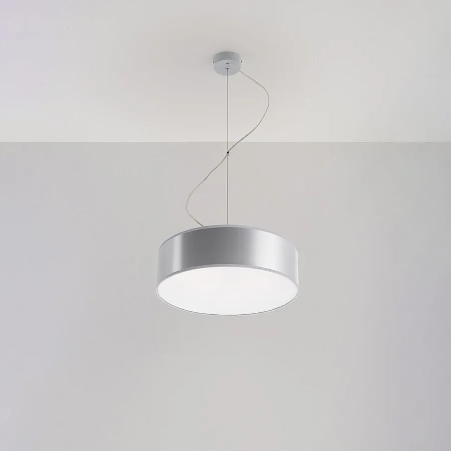 Lampy wiszące minimalistyczny Cercle, PVC - 2 źródło światła 4000K - L.35 x H.111 cm - szary