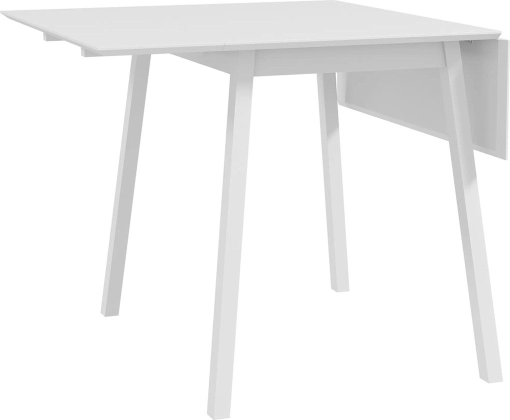 HOMCOM Stół jadalniany składany biały stół kuchenny z 2 składanymi bokami 110x86x75 cm | Aosom PL