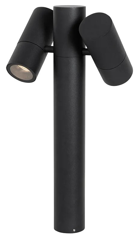 Stojąca lampa ogrodowa czarna 50 cm 2-światłowa regulowana - Duo