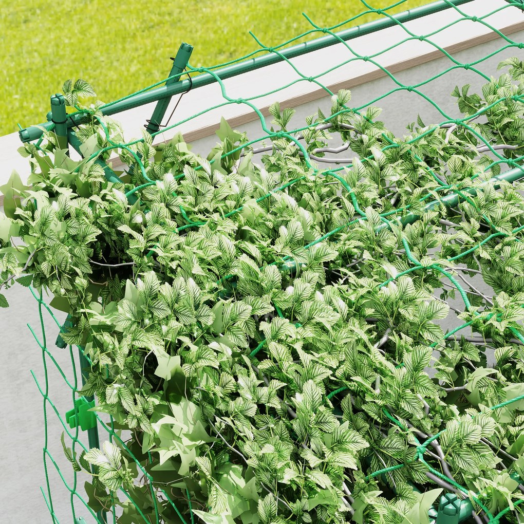 Outsunny Ranking z odpornego na rdzę stali do montażu, wspornik dla pnących roślin, Aeroż 223 x 223 x 223 cm, Łuk na róże Zielony