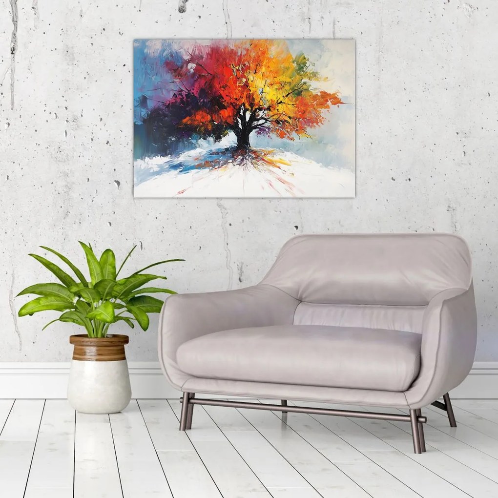 Obraz - Kolorowe drzewo (70x50 cm)