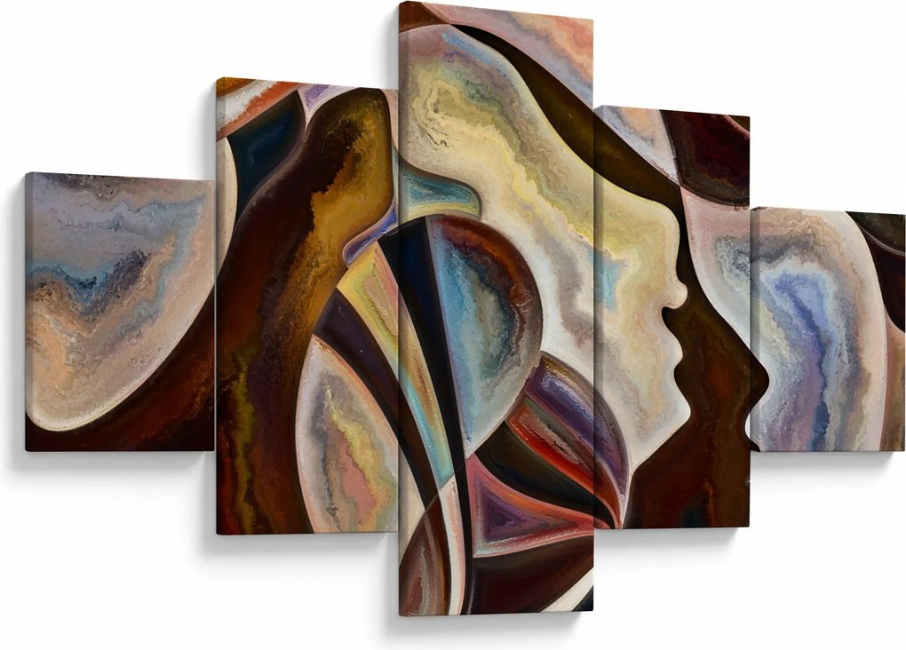 Obraz - Abstrakcja głów (125x70 cm)