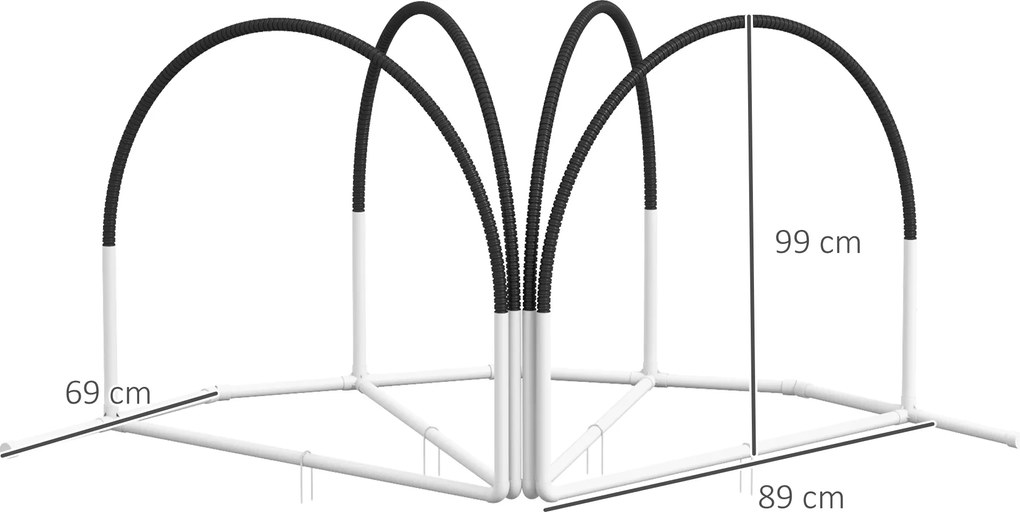 PawHut Zestaw agility dla psów Zestaw treningowy dla psów, 4 elementy, 89 x 69 x 99 cm, Biały+Czarny