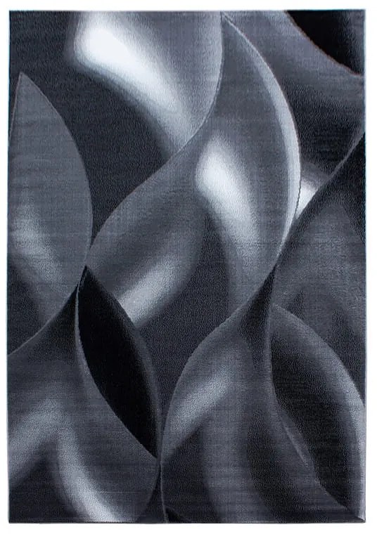 Dywan nowoczesny Plus Wstęgi szaro-czarny 160 cm x 230 cm