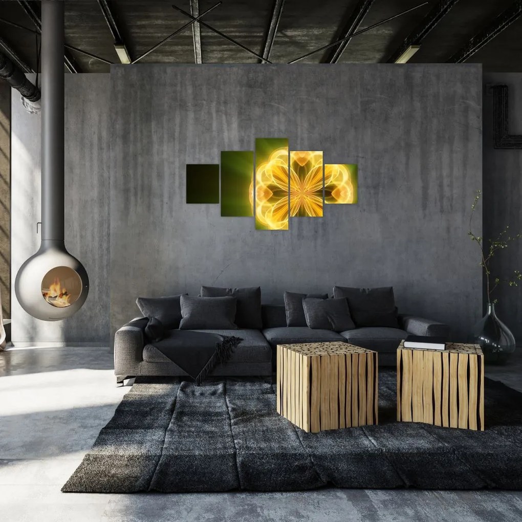 Obraz żółtego kwiatu (125x70 cm)