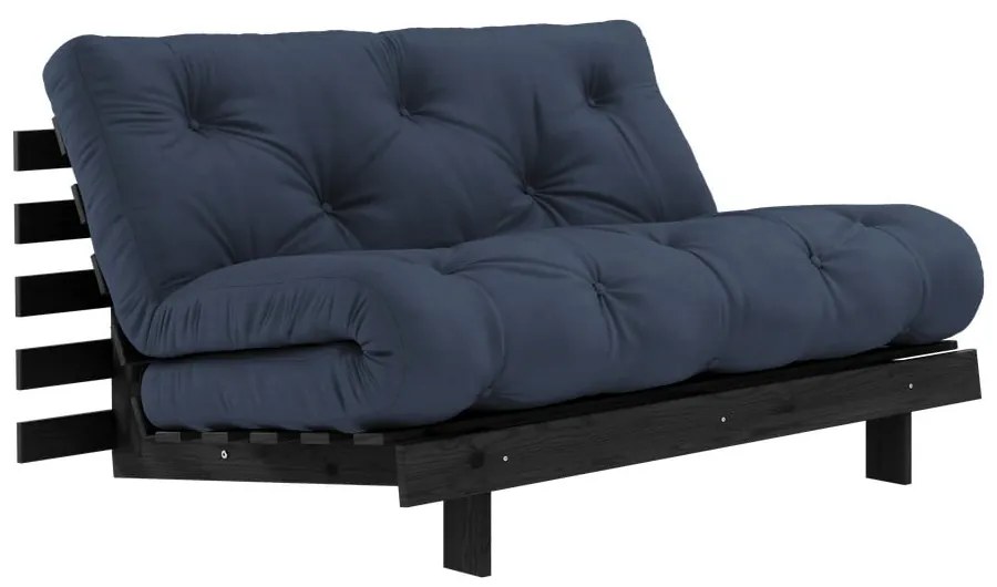 Ciemnoniebieska rozkładana sofa 140 cm Roots Black Night – Karup Design