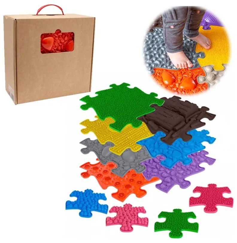 Woopie mata sensoryczna ortopedyczna puzzle 7 el. + 4 małe
