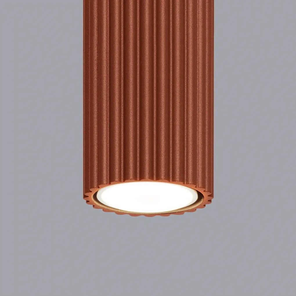 Plafon KARBON 20 ochra czerwona ryflowany SOLLUX LIGHTING