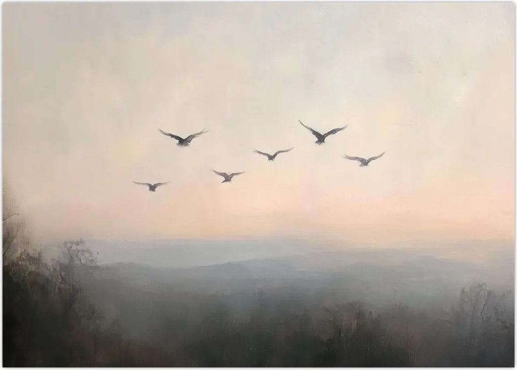 Obraz - Stado ptaków (70x50 cm)