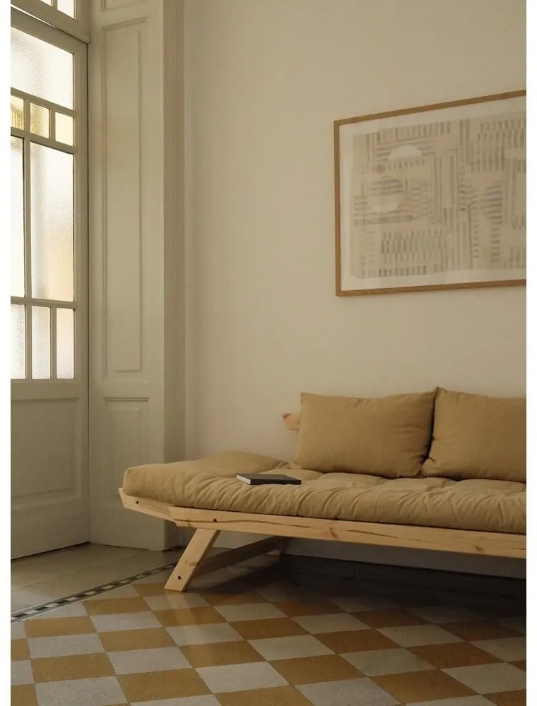 Sofa rozkładana z zielonym obiciem Karup Design Bebop Natural/Olive Green
