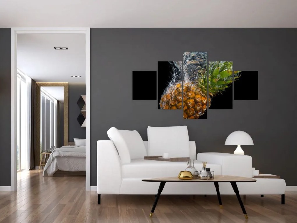Obraz ananasa w wodzie (125x70 cm)