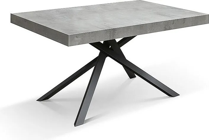 Drewniany stół, szare wykończenie, antracytowa podstawa, rozkładany 160x90 - FORTE DEI MARMI