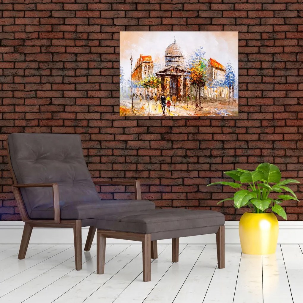 Obraz na szkle - Malowana miejska pamiątka (70x50 cm)