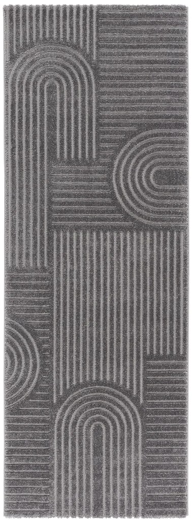 Dywan nowoczesny 3D Louis ciemny szary 80 cm x 220 cm