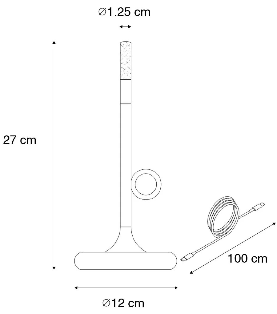 Zestaw 2 lamp stołowych zewnętrznych złoty ze ściemniaczem ładowanych akumulatorowo - Sjarel