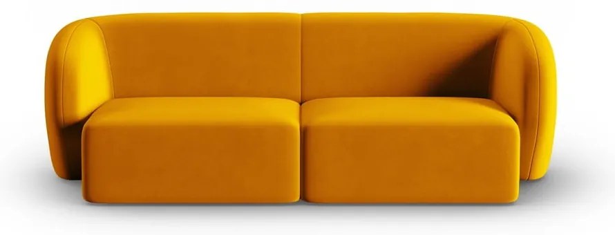 Musztardowa aksamitna sofa 188 cm Paolo – Milo Casa