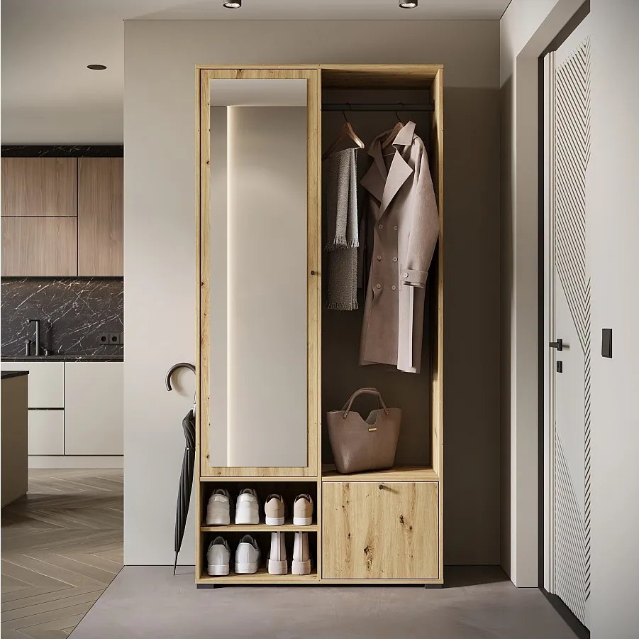 MINIO go for it, Garderoba DAFNI w kolorze dąb artisan