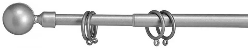 Szary metalowy karnisz VALANCE GLOBE 120-210 cm