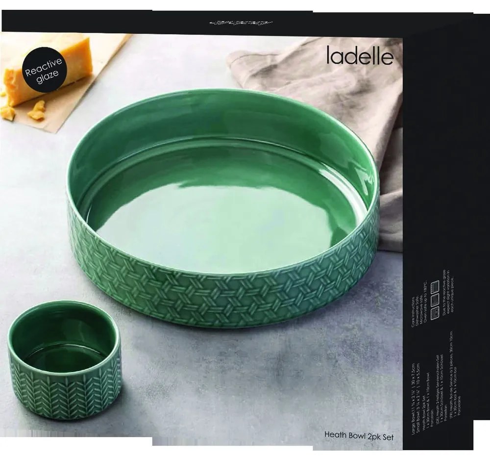 Turkusowe porcelanowe miski do serwowania zestaw 2 szt. ø 30 cm Heath Jade – Ladelle