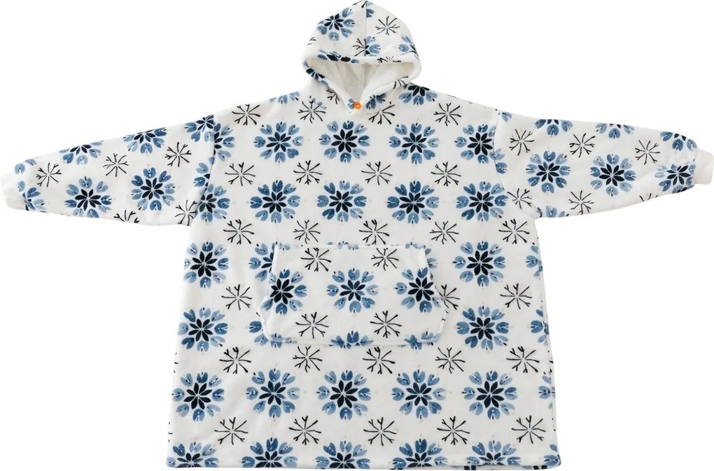 Koc bluza z baranka z rękawami i kapturem ICY FLAKES, biały