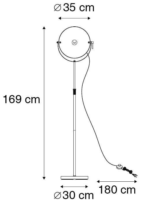 Lampa podłogowa czarna ze złotym 35cm regulowana - MagnaxPrzemysłowy Oswietlenie wewnetrzne