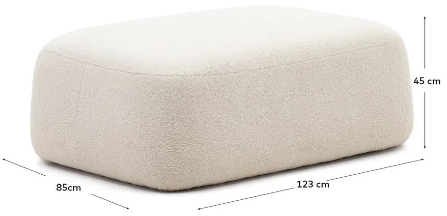 Kremowy puf z materiału bouclé Martina – Kave Home