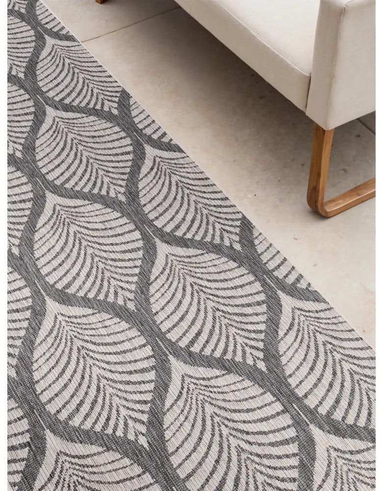 Chodnik odpowiedni na zewnątrz w szaro-śmietankowym kolorze 80x250 cm Duet Liora – NORTHRUGS