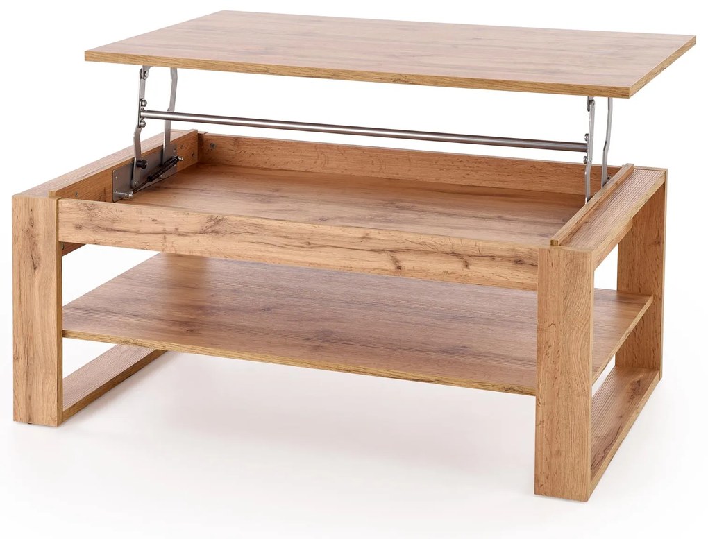 Rozkładany ławo-stół, podnoszony blat, dąb artisan 120/65-92/50-72 cm BETTY