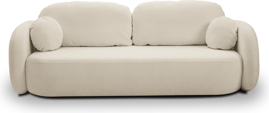 Masseno Sofa AMICO z funkcją spania i pojemnikiem na pościel, Rozkładana sofa - Ecru, SICURO 55