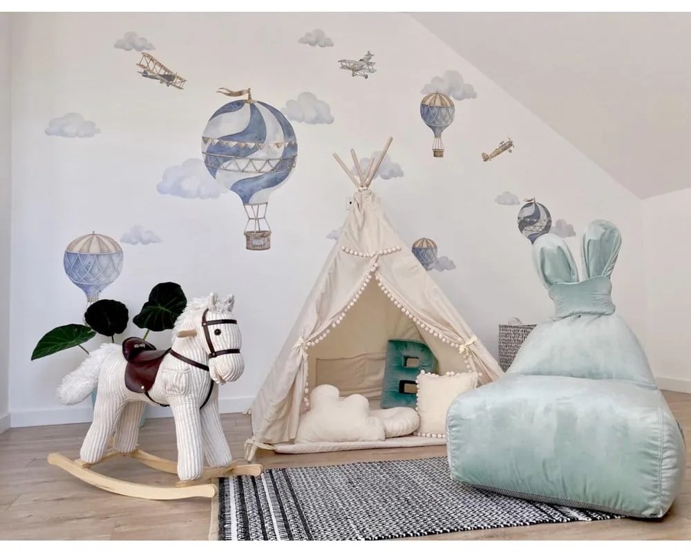 Miętowy dziecięcy worek do siedzenia Funny Bunny – The Brooklyn Kids