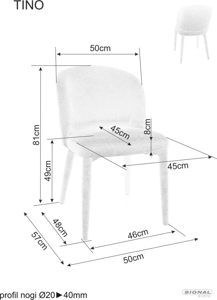 Krzesło do jadalni TINO WIND, szare