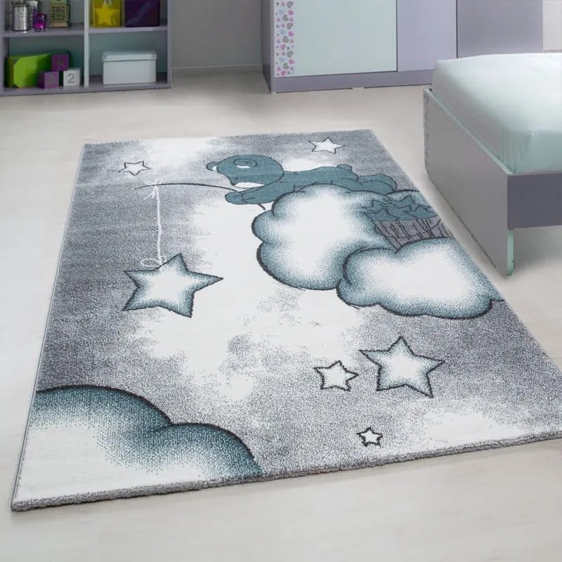 Dywan dziecięcy Kids Miś szaro-niebieski 120 cm x 170 cm