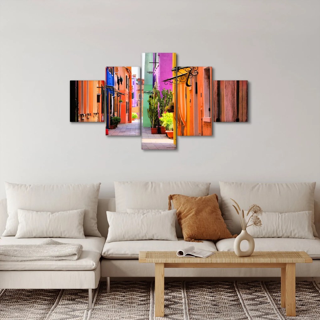Obraz - Kolorowy dom w Burano, Wenecja (125x70 cm)