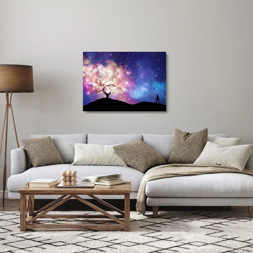 Obraz na szkle - Kosmiczne drzewo (70x50 cm)