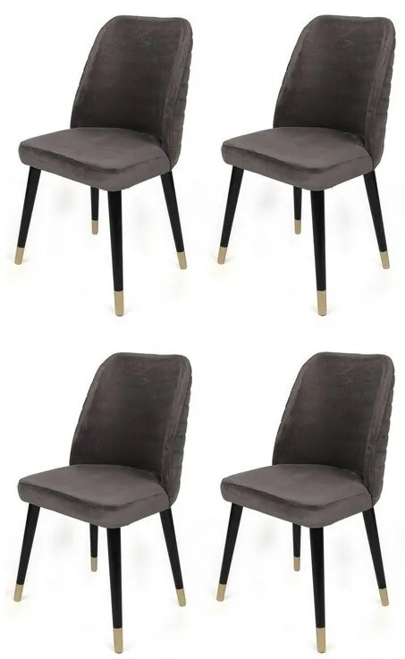 Zestaw krzeseł do jadalni Hugo Anthracite and Black, 4 szt.