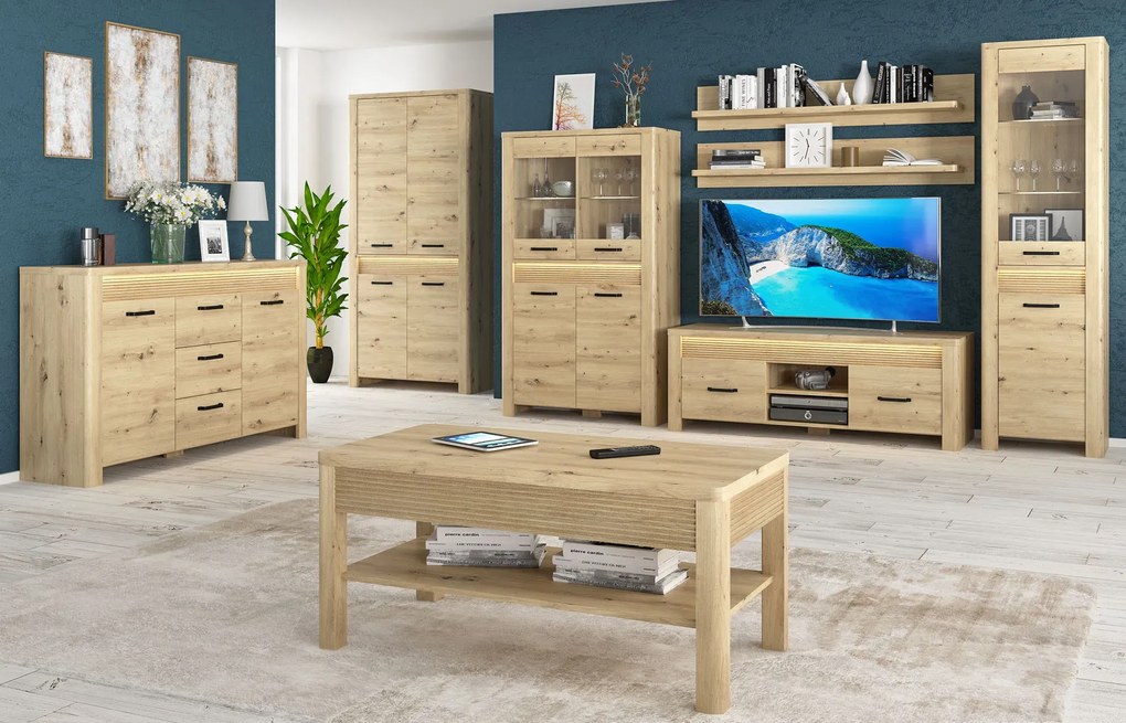 Półka ścienna nad telewizor dąb artisan S7-L81