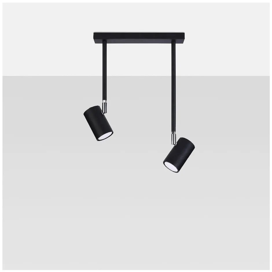 Czarna lampa punktowa 10x30 cm Jones – Sollux