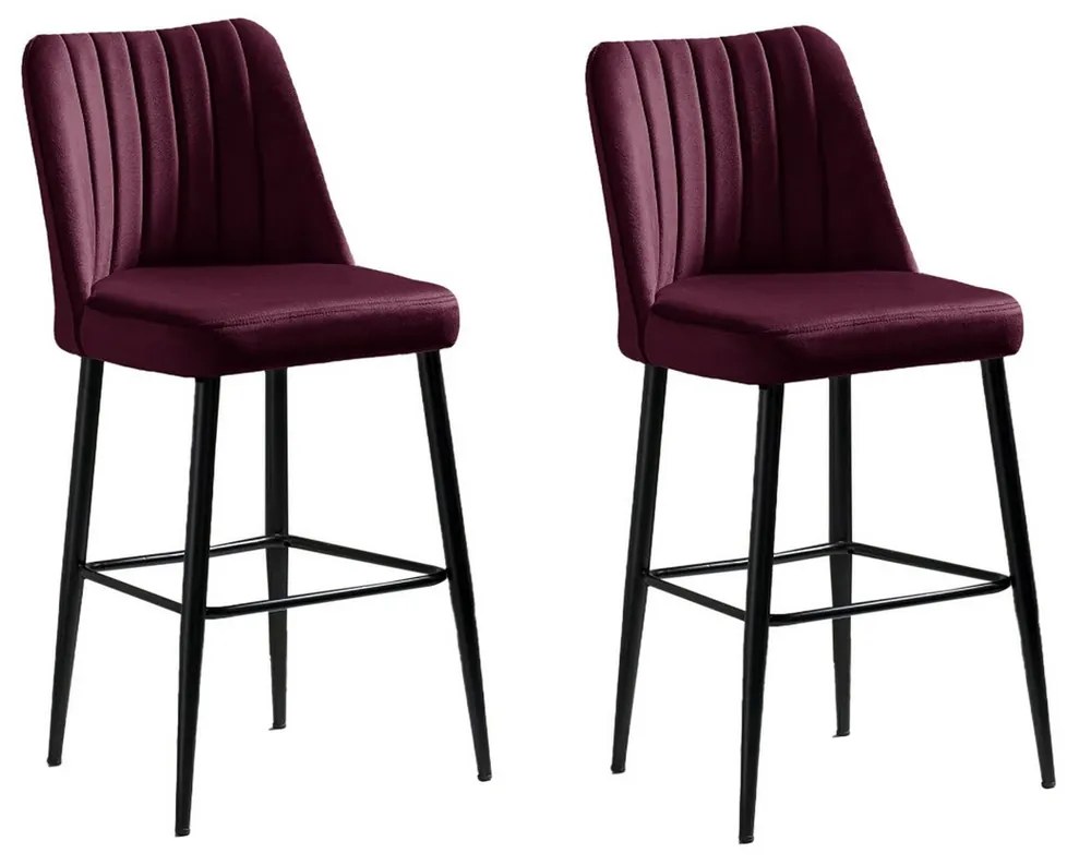 Zestaw krzeseł barowych Vento Claret Red and Black, 2 szt., 2 szt.