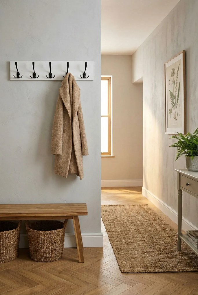 Wieszak Z 5 Haczykami Biel Alpejska + Czarny L8-C44