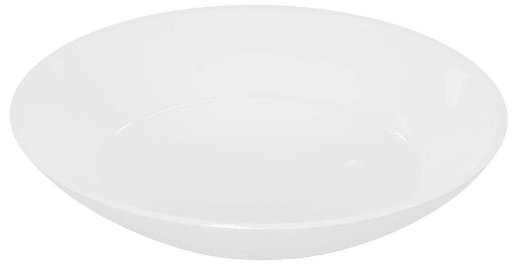 Wanna wolnostojąca owalna biała matowa z konglomeratu 160 x 85 cm KALMI MATT z przelewem typu SLIM cienki rant