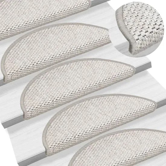 Elegancki zestaw 15 materiałowych nakładek na schody platynowy P0-K12