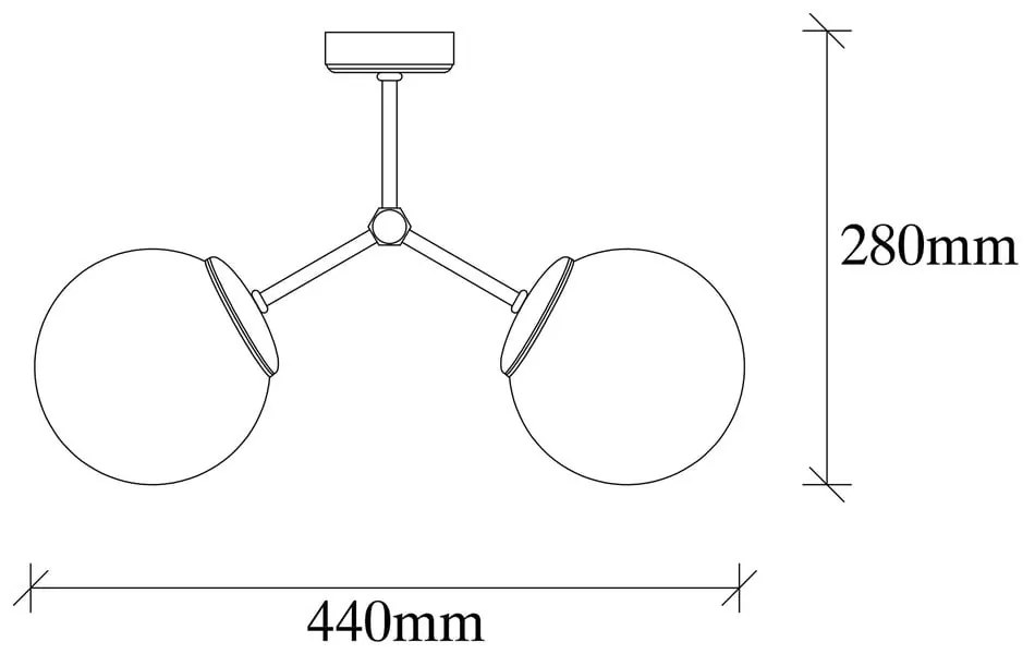 Czarno-biała lampa sufitowa ze szklanym kloszem 15x44 cm Damar – Opviq lights